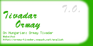 tivadar ormay business card